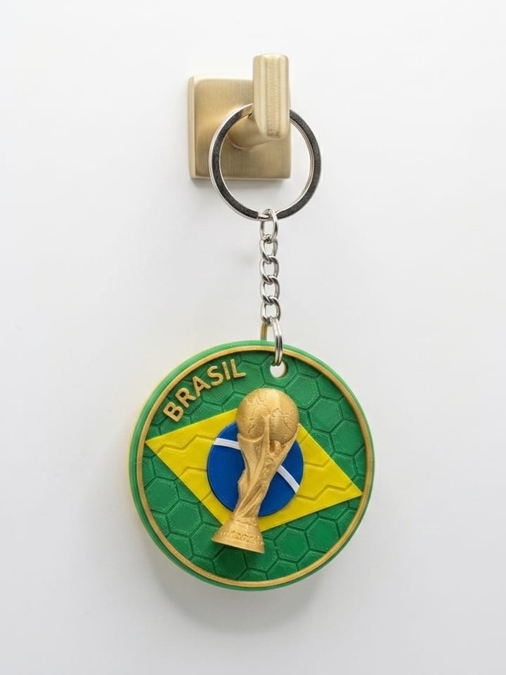 Brazil World Cup Trophy  Keychain