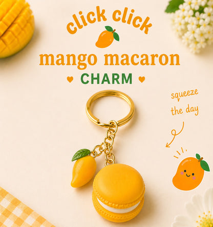 Mango Macaron Charm Keychain