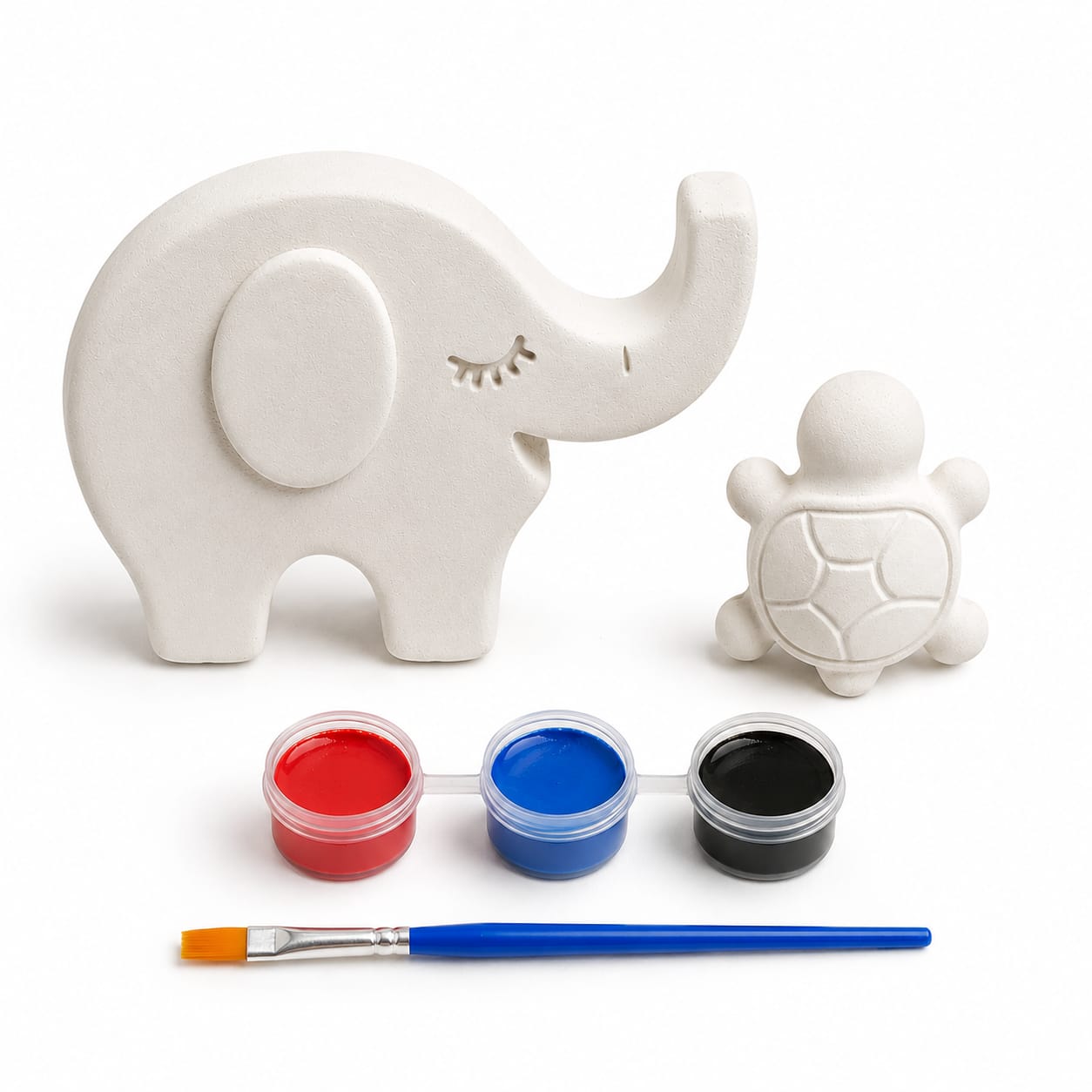 Elephant & Turtle Paint Your Own Plaster Craft Kit | DIY Painting Set for Kids
