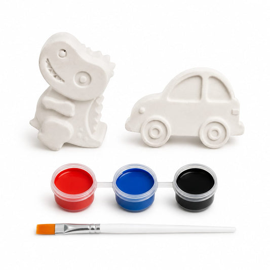 Dinosaur & Car Paint Your Own Plaster Craft Kit | DIY Painting Set for Kids