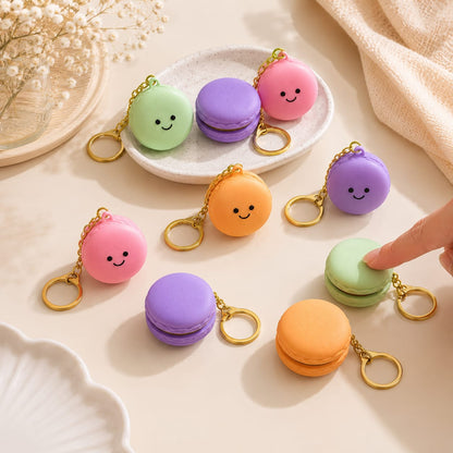 Mango Macaron Charm Keychain